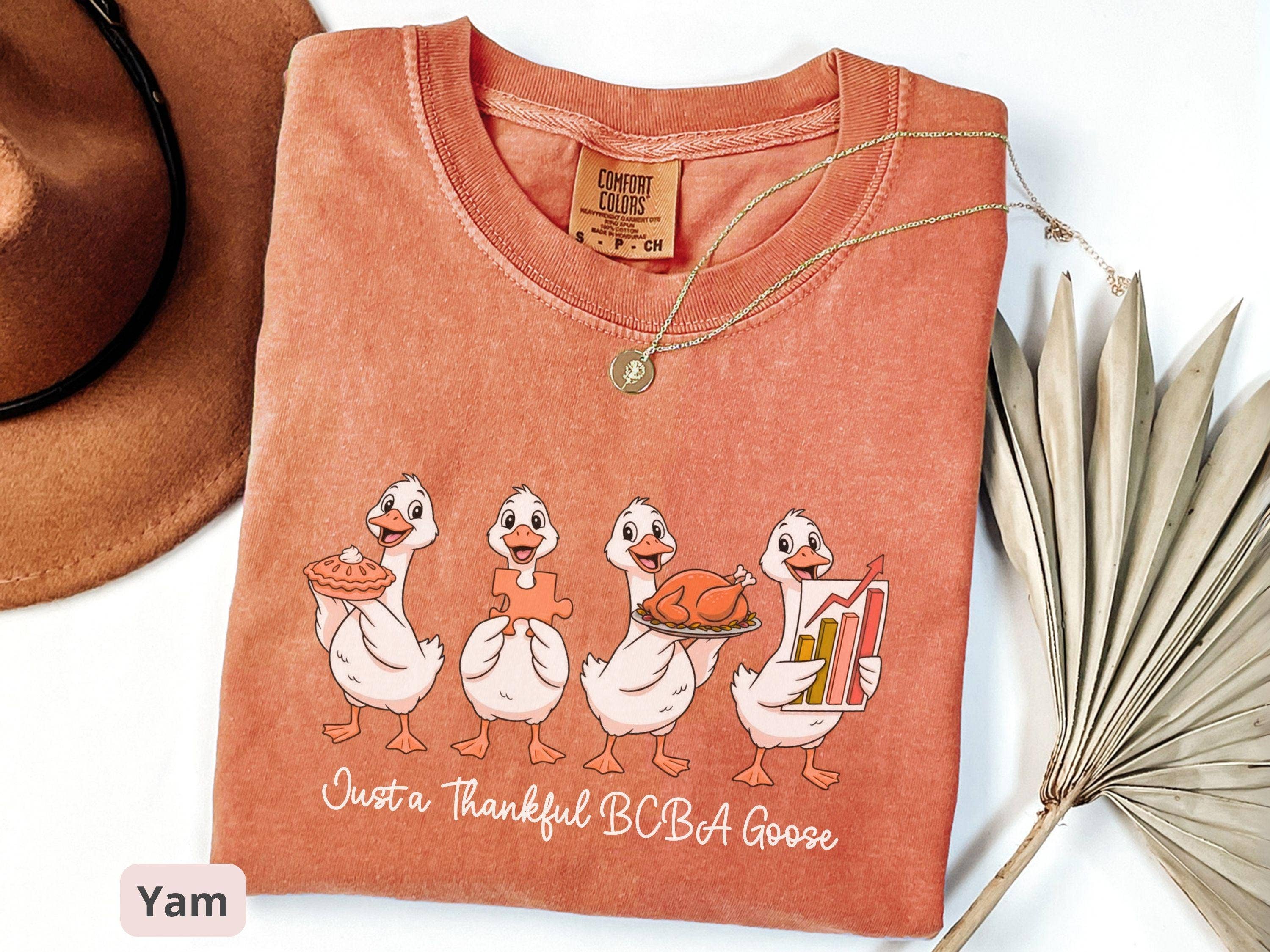 Glaime - Wholesale T-Shirt (Graphic) - Women's - Comfort Colors Thankful BCBA Goose Women Shirt, Funny ABA1