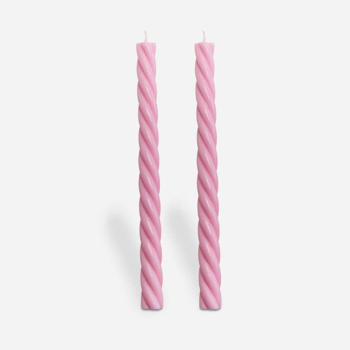 Harlow roped candlestick (set of 2 - Pink) for wholesale by Love Ally