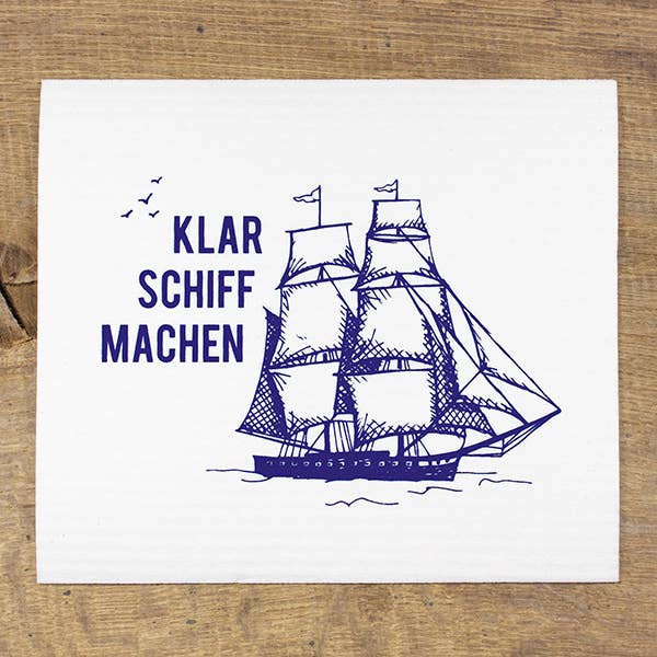 Bow & Hummingbird – Großhandel Küchenhandtuch – Maritimes Schwammtuch Klar Schiff machen