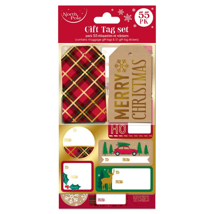 Joe Davies - Wholesale Gift tag - 55 Pack Tartan Tag & Sticker Set1