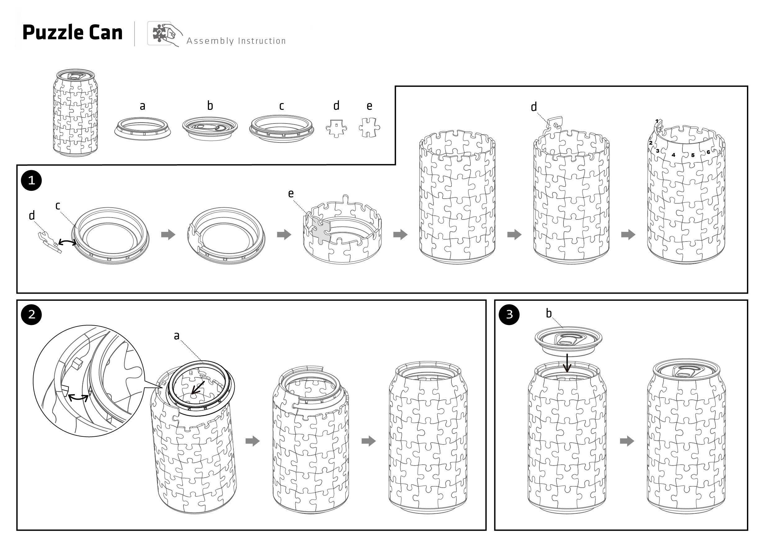 Hands Craft - Wholesale Puzzle - Kids - 3D Jigsaw Puzzle Can: Kuromi6