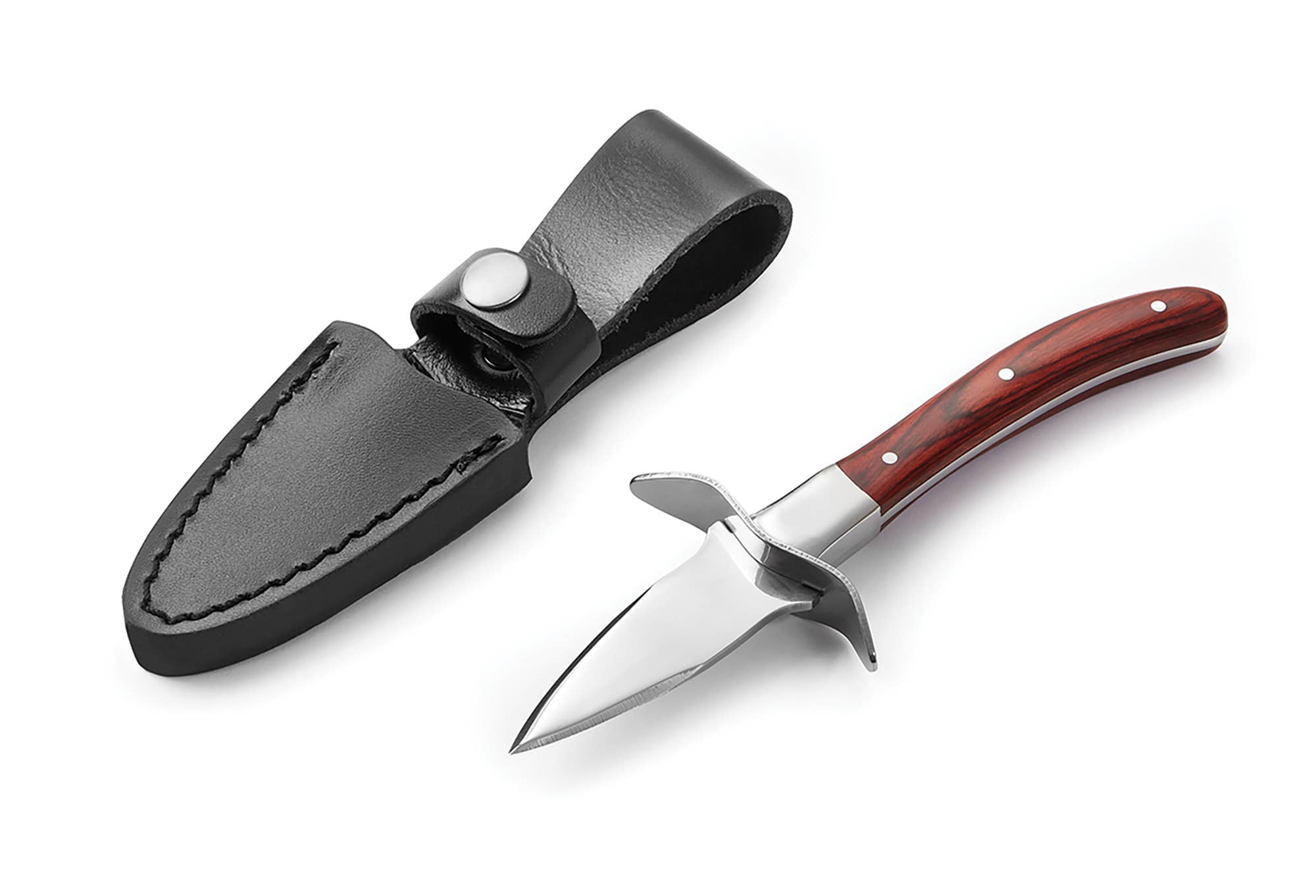 Fox Run Brands - Wholesale Keukenmes - Fox Run Brands oestermes met leren hoes, 4,4 x 6,5 inch (11,1 x 16,5 cm)7