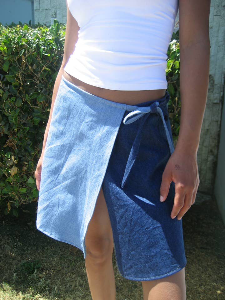American Recycled Clothing - Wholesale Skirt - Women's - Denim Mini Wrap Skirt Bundle1