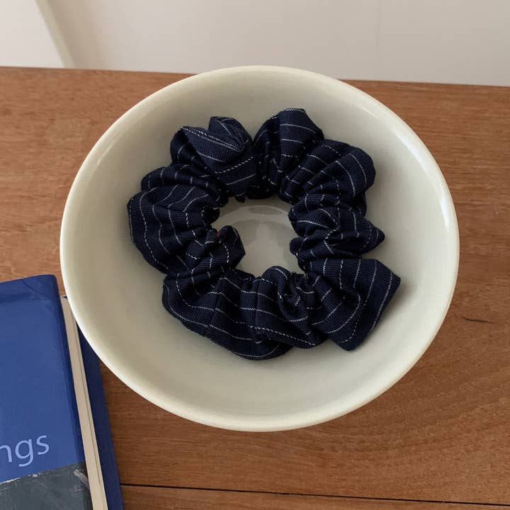 ACCITY - Wholesale Scrunchie - Women's - Polka Stripe Pleated Hair Tie Elastic Band_CWAHA080825