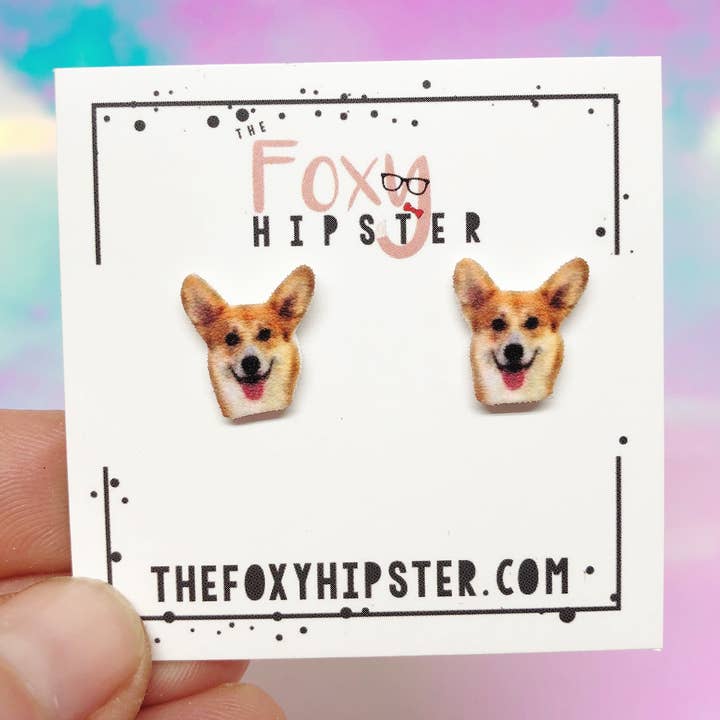 Corgi Dog Breed Stud Earrings for wholesale by The Foxy Hipster