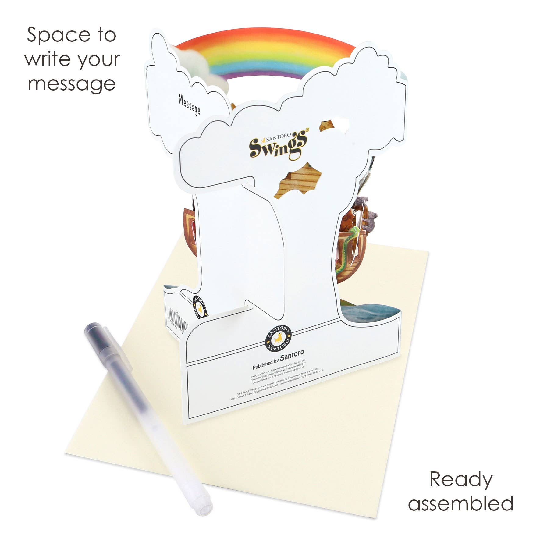 Santoro London – wholesale Everyday greeting card – Swing Cards  -  Noah's Ark2