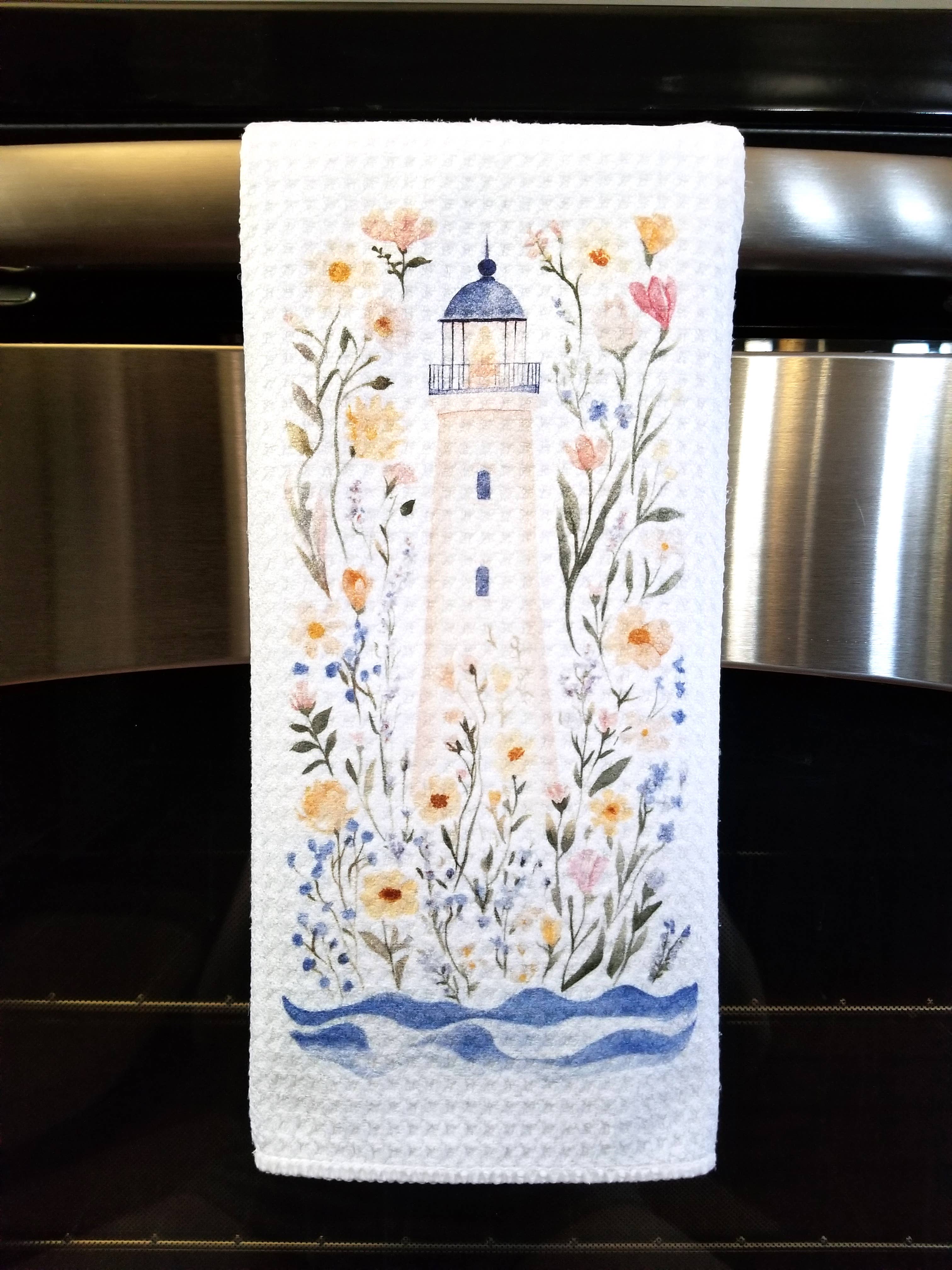 Firefly Paper Studio, LLC - Wholesale Tea Towel - Coastal Lighthouse Tea Towel2
