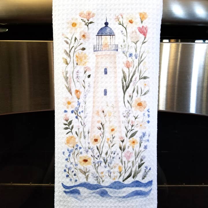 Firefly Paper Studio, LLC - Wholesale Tea Towel - Coastal Lighthouse Tea Towel2