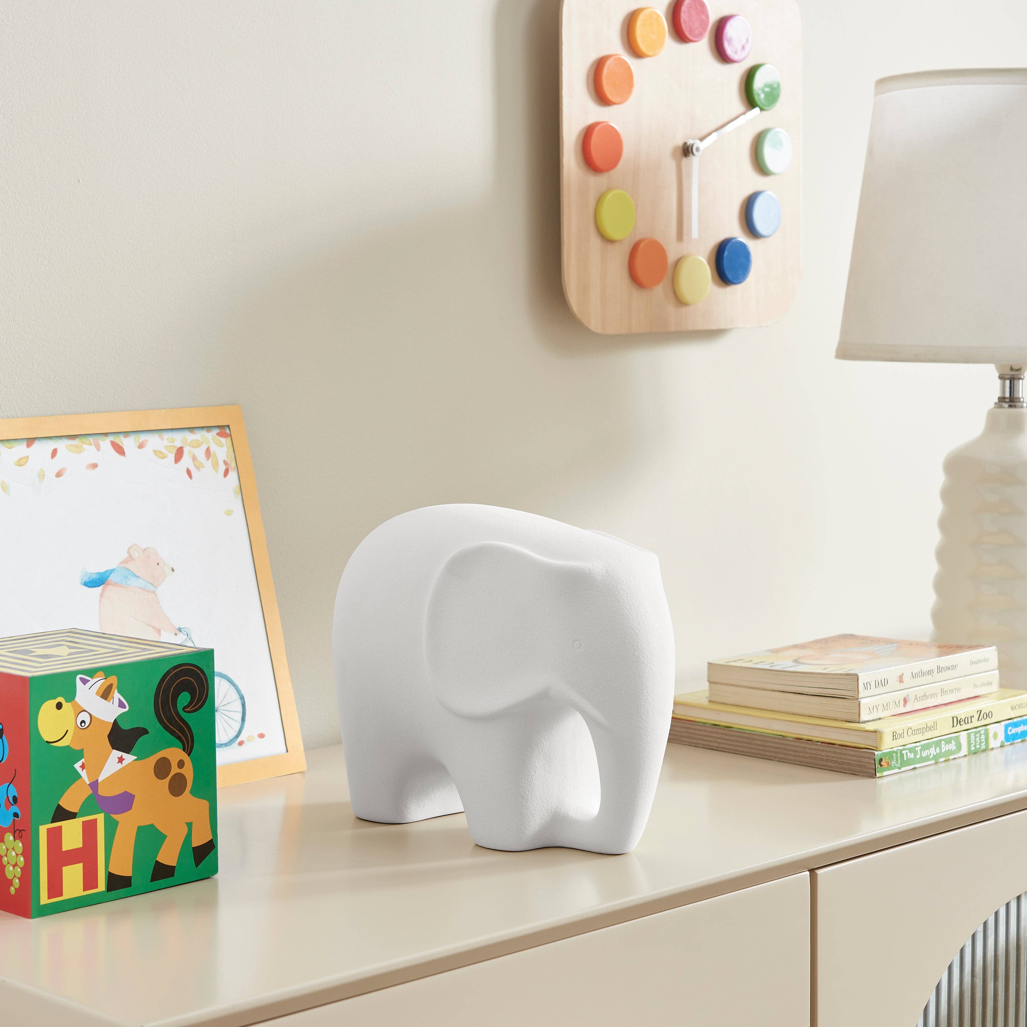 Danya B - Wholesale Sculpture - Hans White Elephant Ceramic Sculpture0