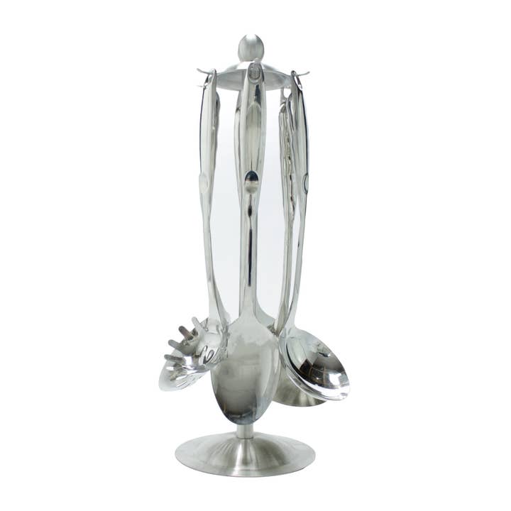 Set di utensili da cucina in 7 pezzi cromati argento, SS201 per la vendita all'ingrosso da parte di DE'VELO INC.