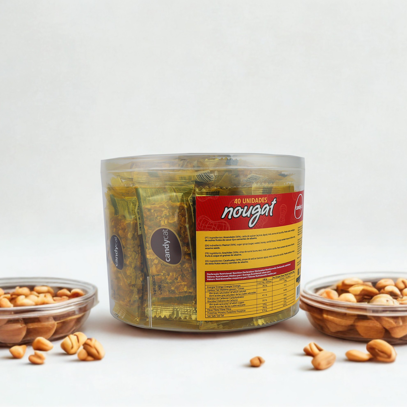 Candycat - Wholesale Noga - Nougat met amandel en honing - 40x25 g0