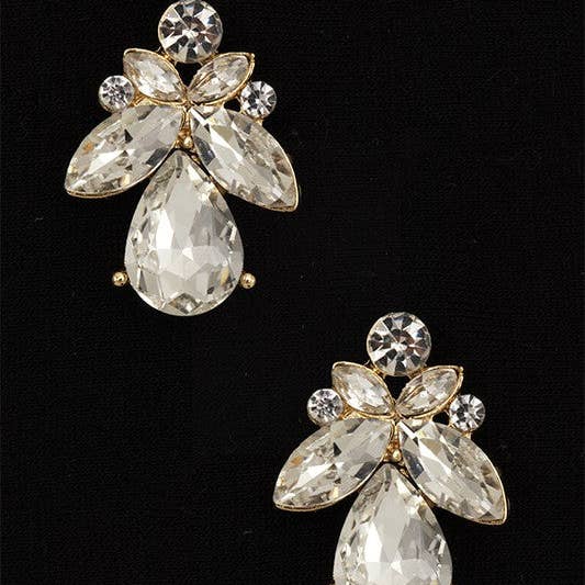 Andrea Bijoux - Vente Boucles d'oreilles pendantes - BOUCLE D'OREILLE SEMI-FLORALE EN CRISTAL3