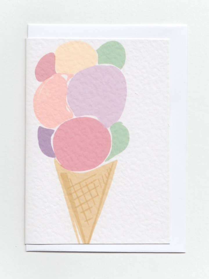 Ice Cream Cone wenskaart voor wholesale door Jenny Robson Design