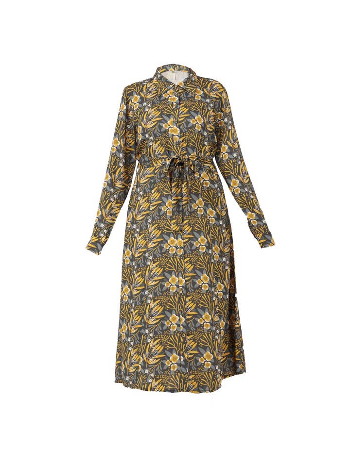 NRVNA MODE - Wholesale Dress - Women's - DANIQUE PRINTED SHIRT DRESS7