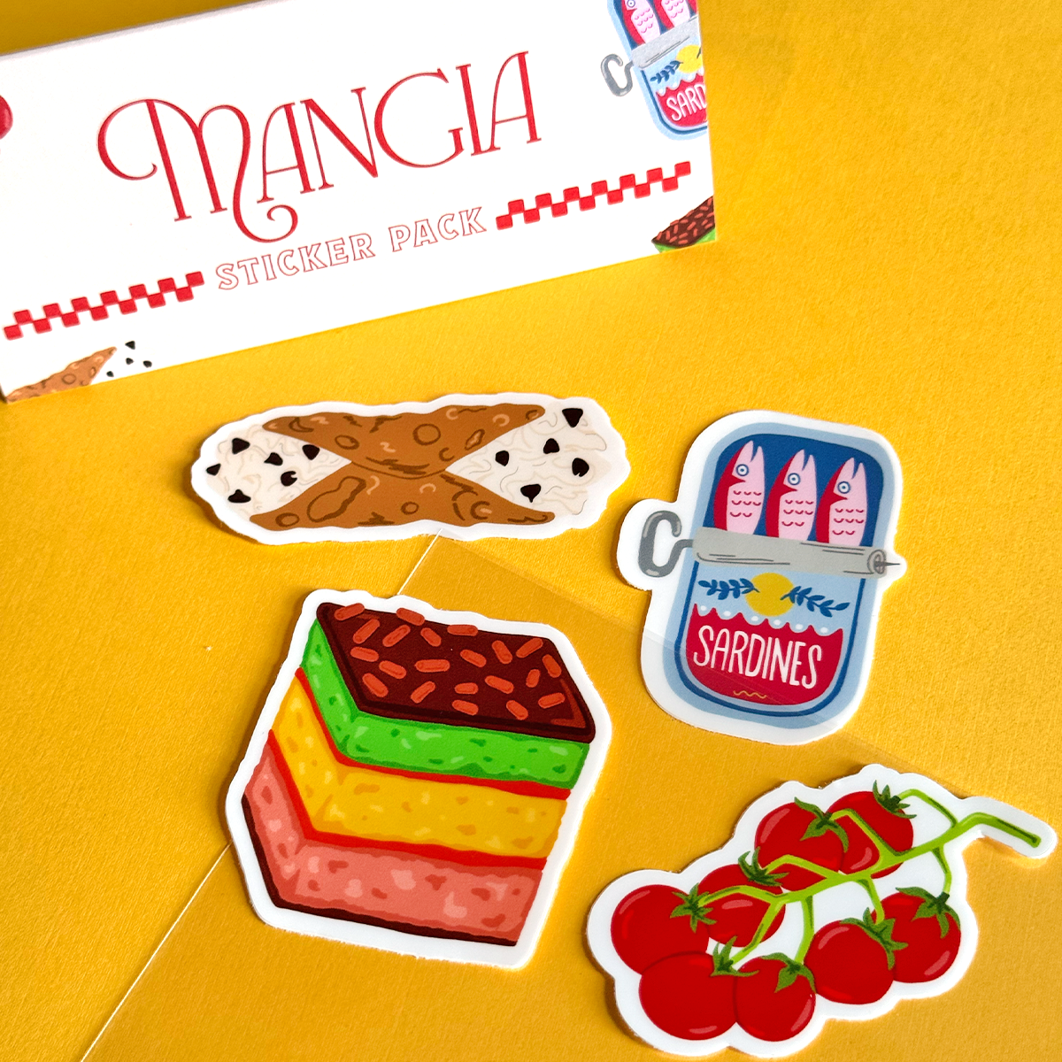 Parcel Island – Adesivo por atacado – Conjunto de Autocolantes Mangia Italian Foods, 4 Autocolantes de Vinil3