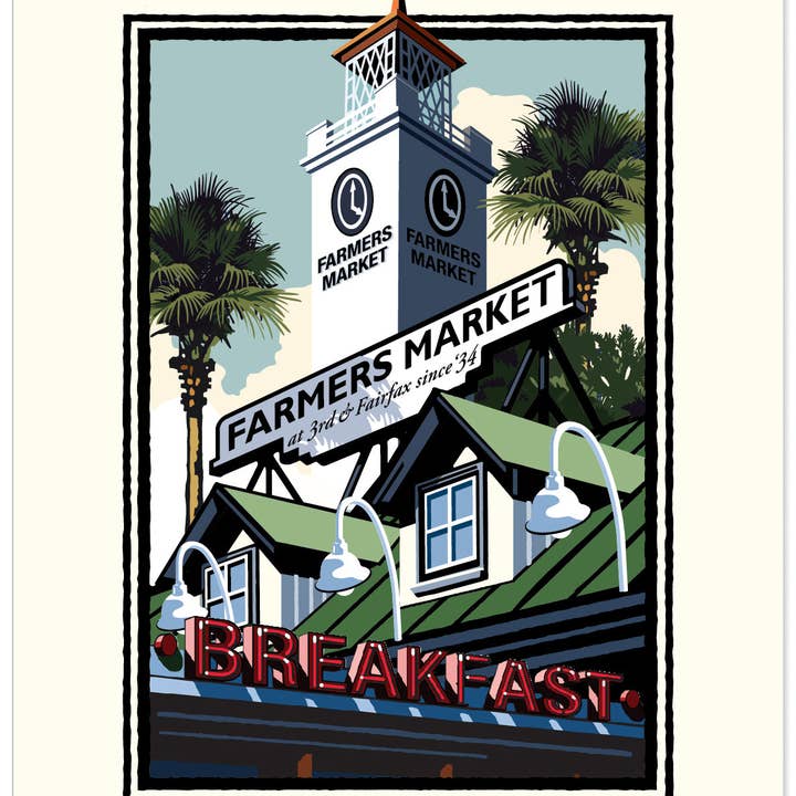 Landmark CA | Marché Fermier Original pour la vente par Legendary Landmark Art Prints