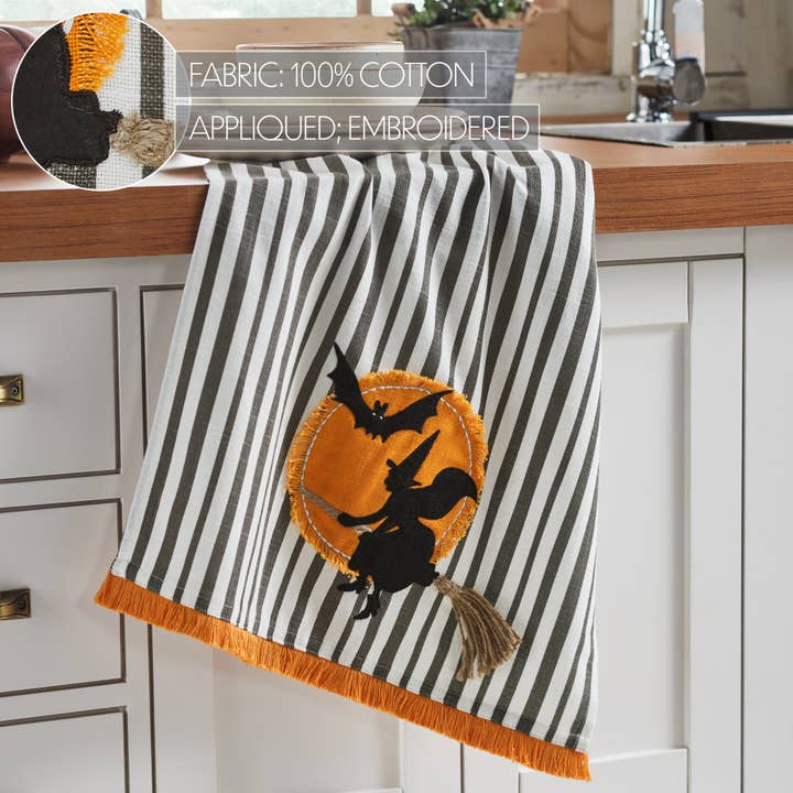 VHC Brands - Wholesale Tea Towel - Witching Hour Spooky Halloween Kitchen & Dish Towel, 19x28 Decorative Cotton Towel1
