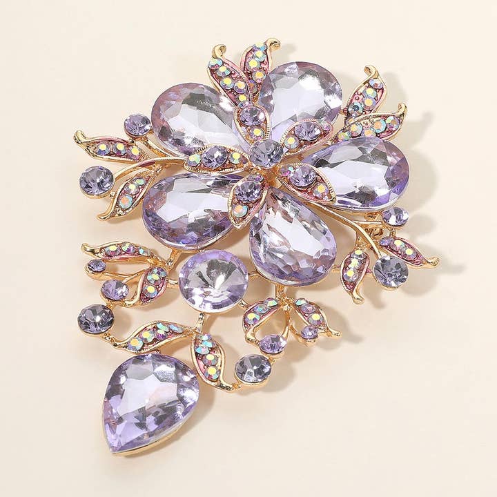 Sensibling Corp. - Wholesale Brooch - Flower Glass Stone Cluster Pin Brooch7