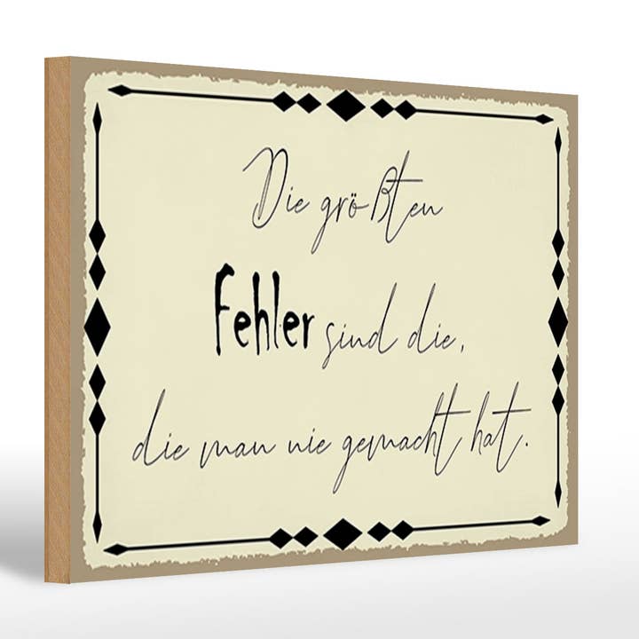 Femer - Wholesale Sign - Wooden sign saying 30x20cm The biggest mistakes are