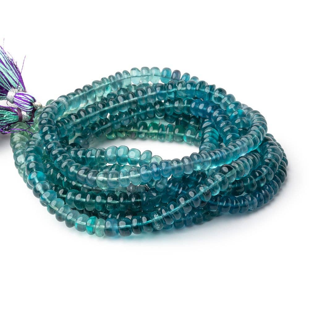 Beads of Cambay - Vendita all'ingrosso Perline - Perle a rondella lisce in fluorite sfumata da 6-6,5 mm, 16 pollici, 108 pezzi AA0