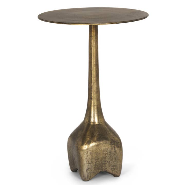 Risha Metalic Gold Round Accent Table for wholesale by LOOMLAN