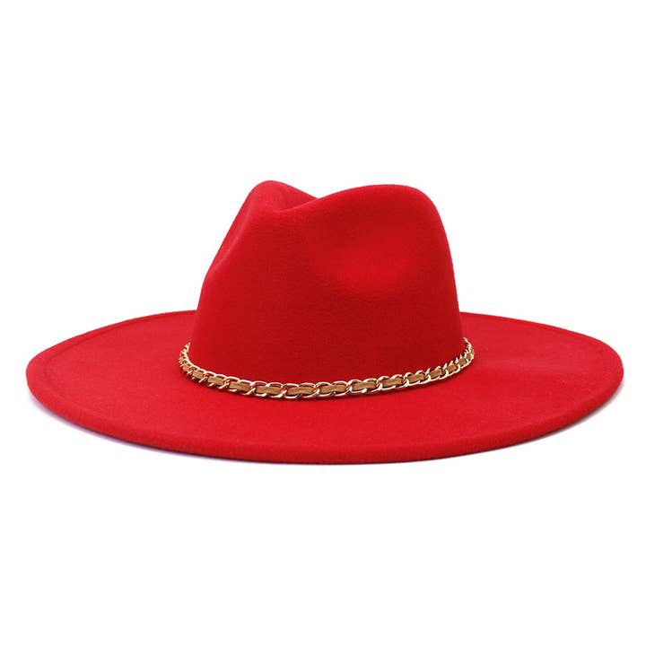 Suzie Q USA - Wholesale Fedora - Women's - Camel Chain Big Brim Peach Heart Top Hat5