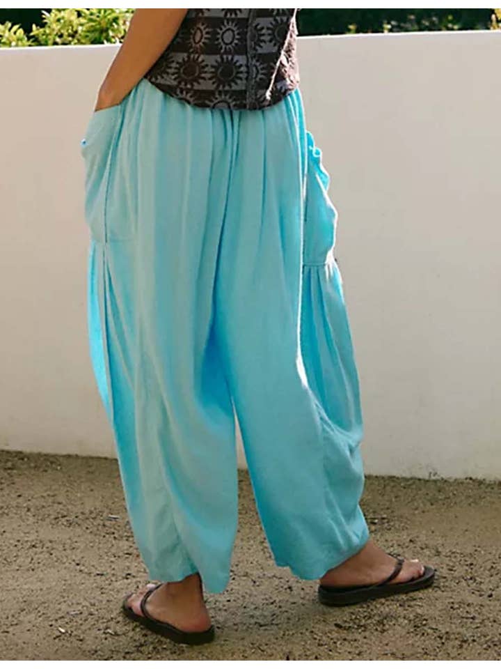 Sweetkama - Wholesale Pants - Women's - Ladies Elastic Waist String Tie Pocket Cuzy Pants15