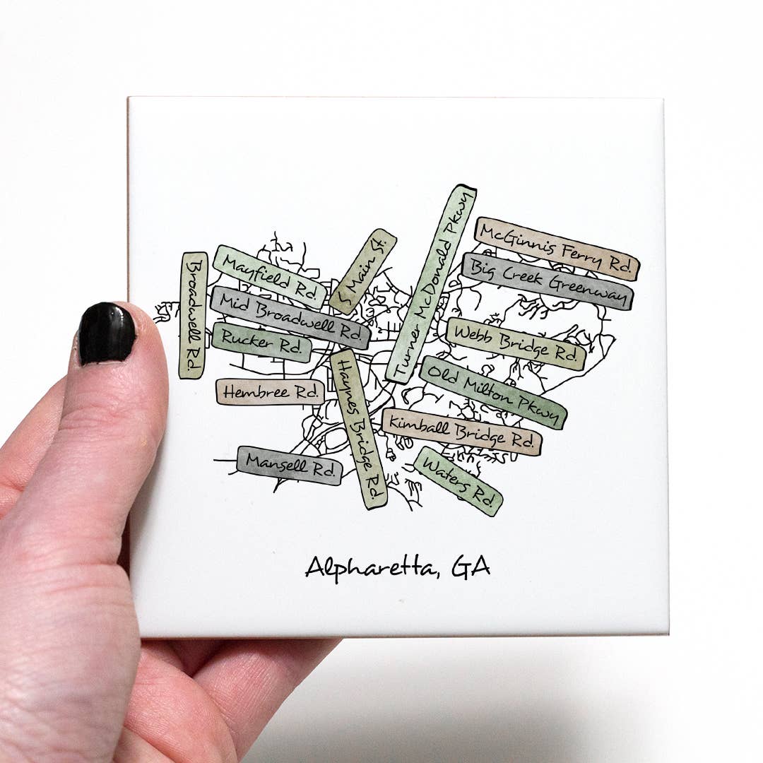 Sparks House Co. - Wholesale Coasters - Street Names Map Coasters - Your City - Custom Order6