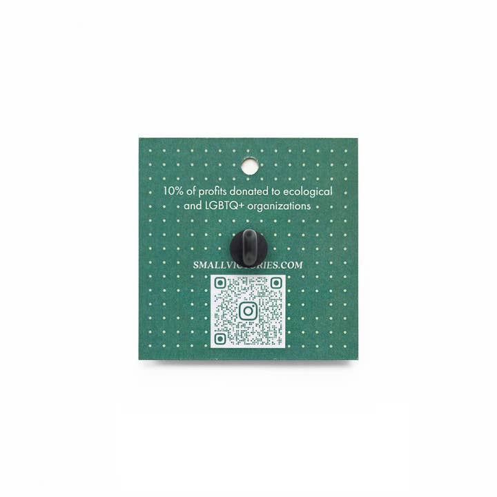 Small Victories - Wholesale Lapel Pin/Button - White & Black Circular Nickel Pronoun Pin: They/Them