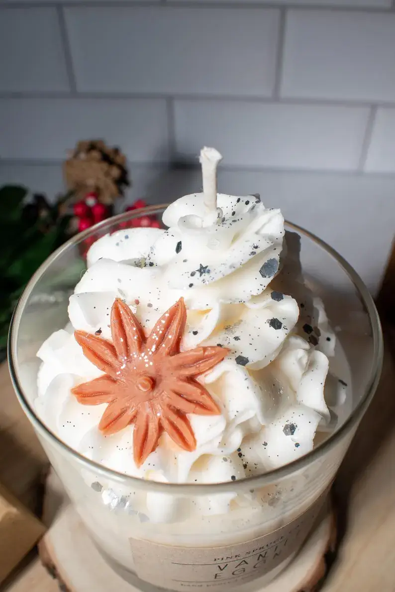 Pink Spruce - Wholesale Jar/Filled Candle - Vanilla Eggnog Hand Poured Soy Candle5