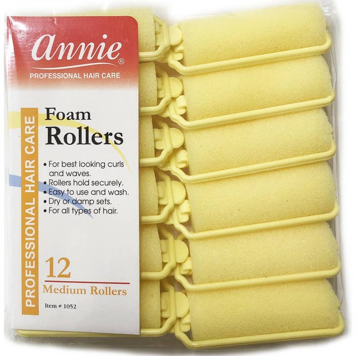 Annie Foam Rollers Yellow 7/8" Medium for wholesale by KT Supply