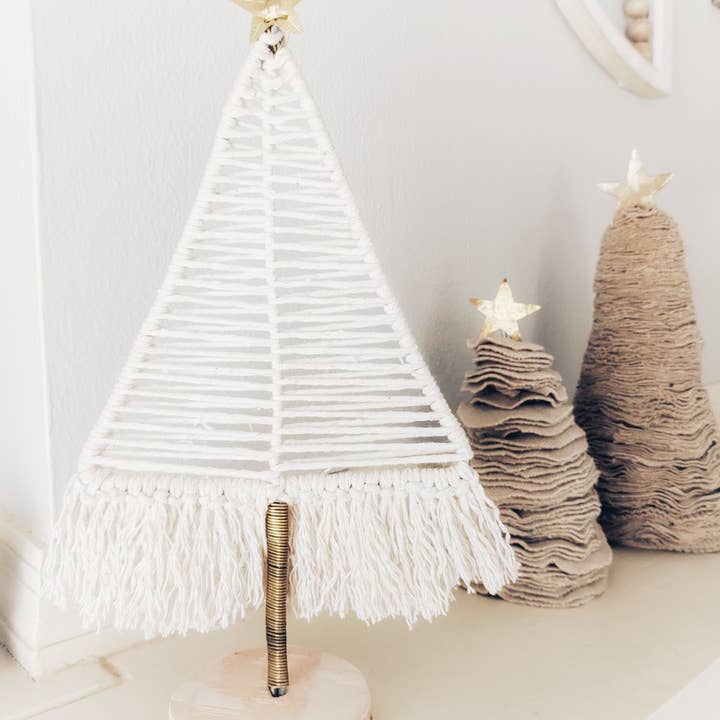 Grain of Rice Project - Wholesale Decorative Tabletop Object - Macrame Christmas Tree1