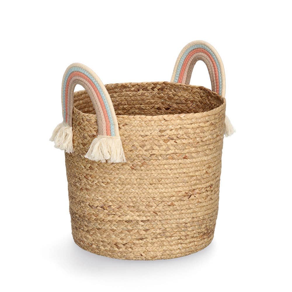 nature Storage basket "Rainbow", seagrass/cotton for wholesale on Faire7