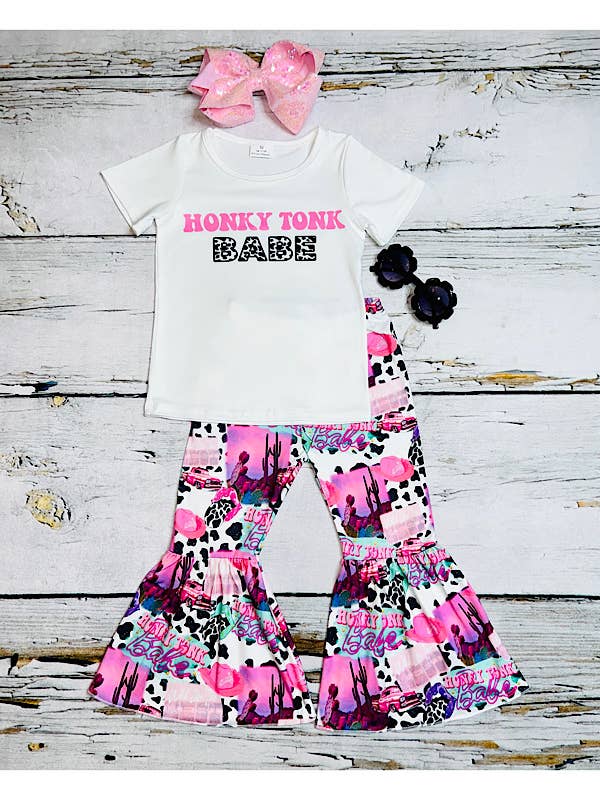 LC006 "HONKY TONK BABE " 2pc girls clothing set for wholesale by luluclothes