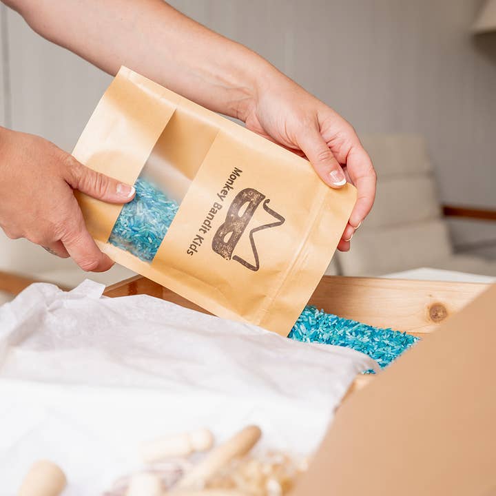 monkey bandit kids - Vente Kit de bricolage – enfant - Kit de jeu sensoriel dans un sac – Prêt à renverser et jouer - Océan2