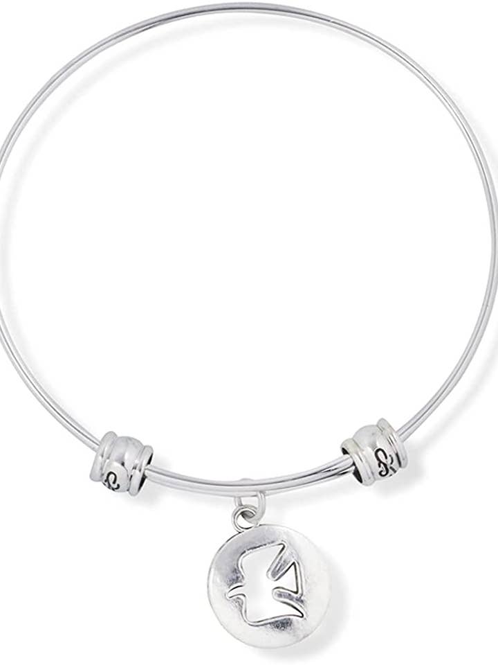 Dove Peace Symbol Fancy Charm Bangle voor wholesale door Dave The Bunny