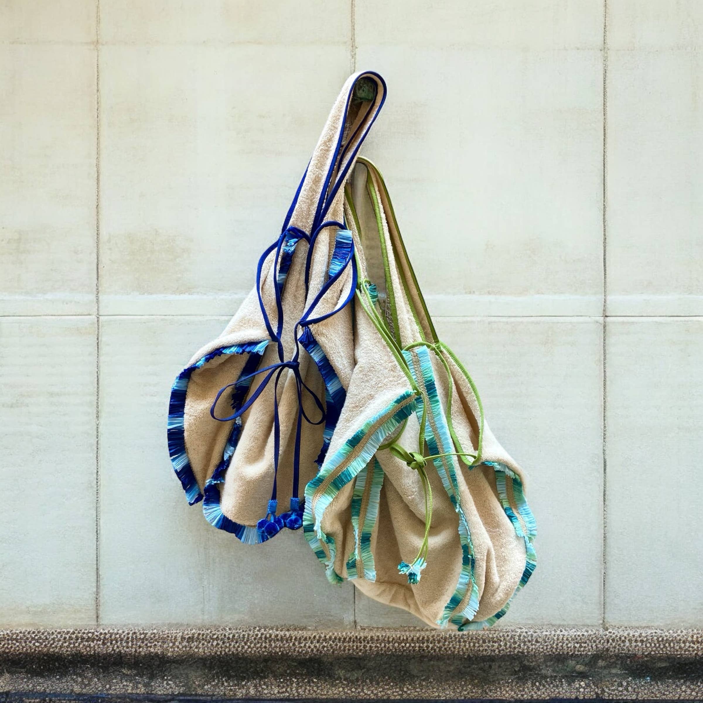 Teod’amar Venezia - Venta al por mayor Bolsa de playa - Bolsa saco de algodón felpa con ribetes5