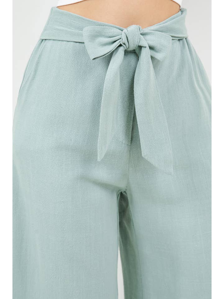Veracci - Wholesale Pants - Women's - Linen Blend Wide-Leg Capri Pants6