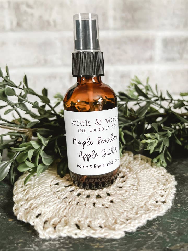 Maple Bourbon Apple Butter Home & Linen Mist Spray for wholesale by Wick & Wood The Candle Co