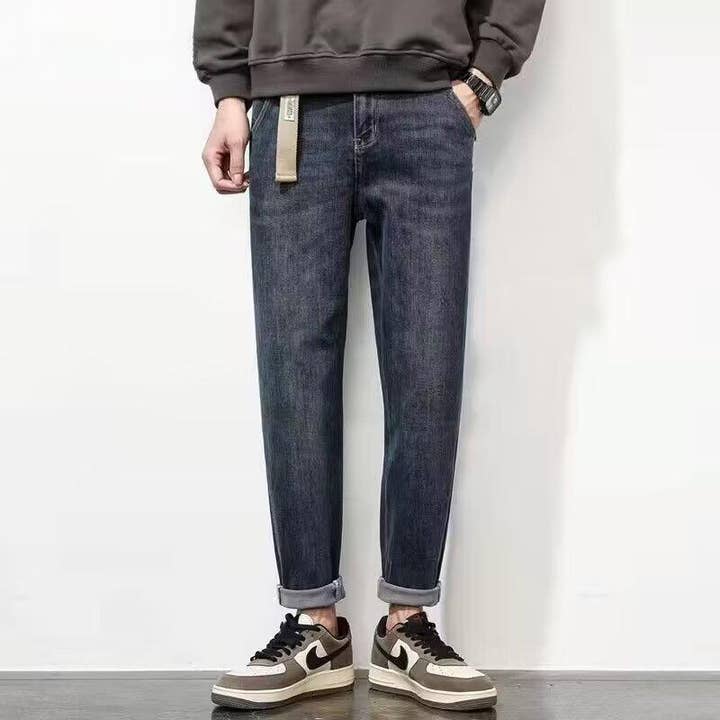 Mænds afslappede vintage denim straight fit plus size jeans for engroshandel hos SALINA TRADING INC