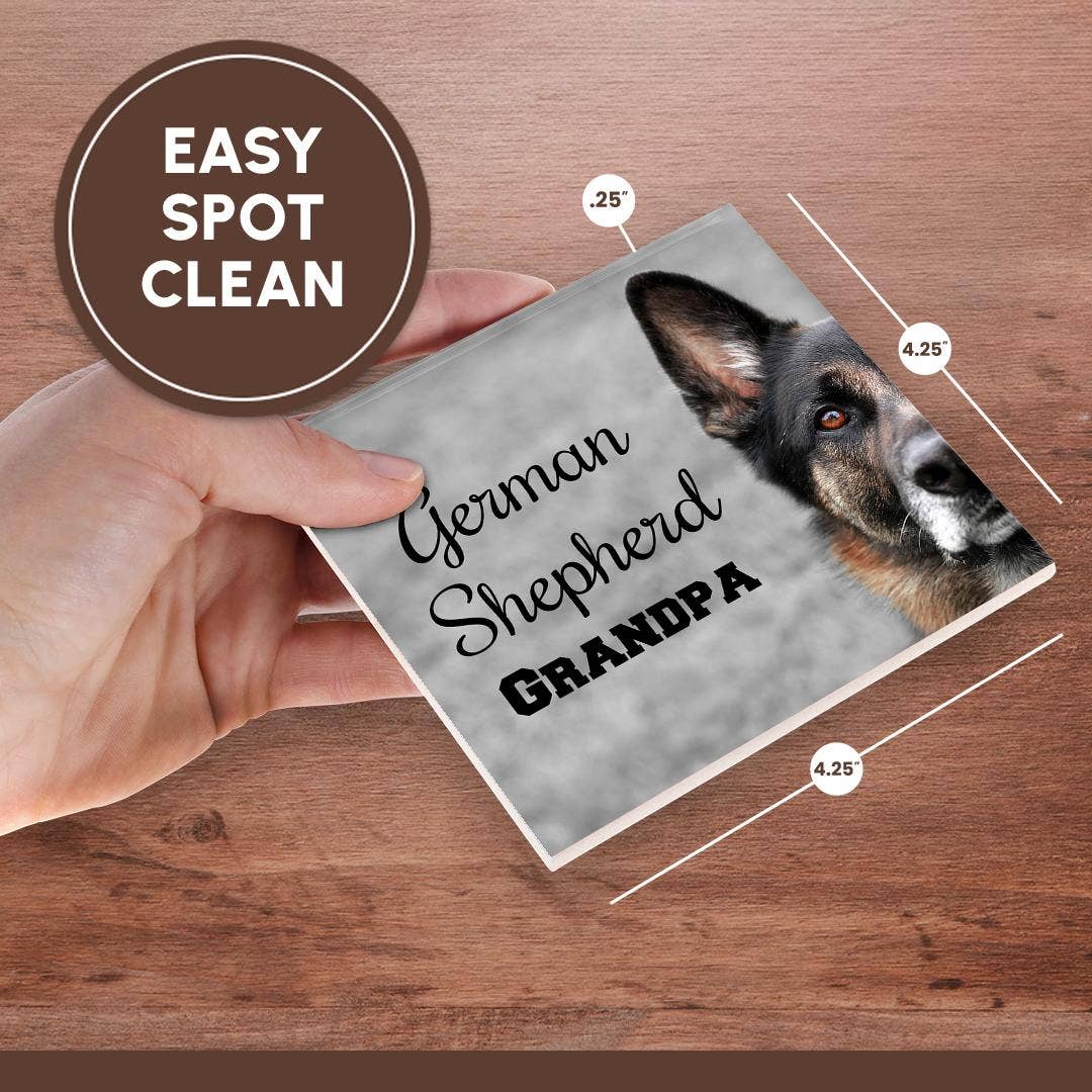 3dRose - Wholesale Coasters - 3dRose, Photo of a German Shepherd with German Shepherd Grandpa in black., Coaster6