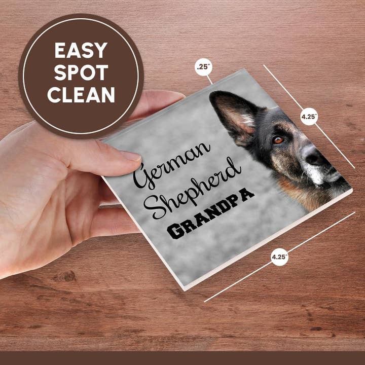 3dRose - Wholesale Coasters - 3dRose, Photo of a German Shepherd with German Shepherd Grandpa in black., Coaster6