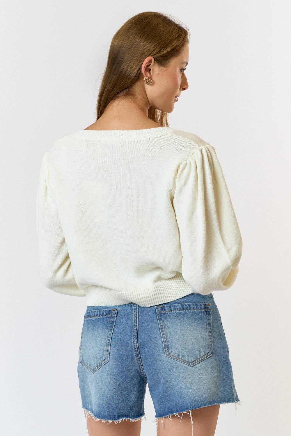 Lalavon - Wholesale Knit Sweater - Women's - ILT4228 Front Contrast Bow Sweater5