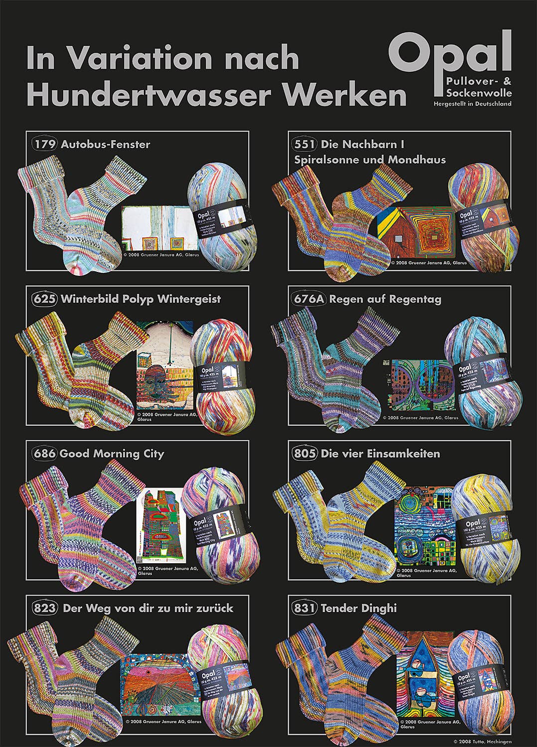 SCHULANA - Wholesale Yarn - OPAL sock yarn after Hundertwasser 4-ply8