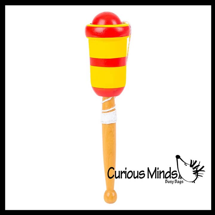 Curious Minds Toys – Engroshandel Trælegetøj - Børn – 1 bold og kop fangsttræspil Mexicansk Yo Yo-legetøj i træ Yoyo