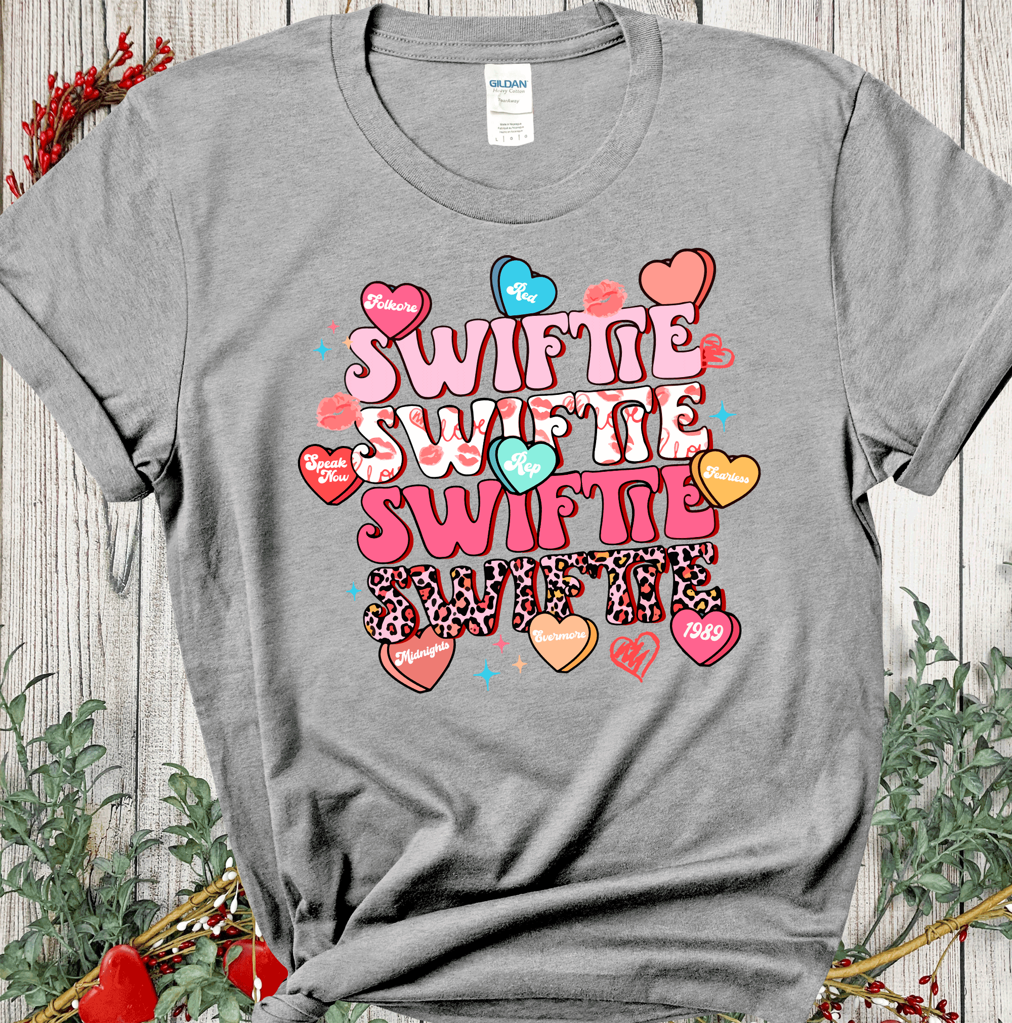 A Blessed Texas Mess Boutique - Wholesale Graphic Sweatshirt - Women's - Swiftie Valentine's Era Tour Sweatshirt Taylor Heart Lips7