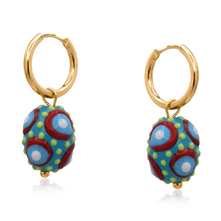 SANTA FE BALL CHARM EARRINGS for wholesale by Big Metal London