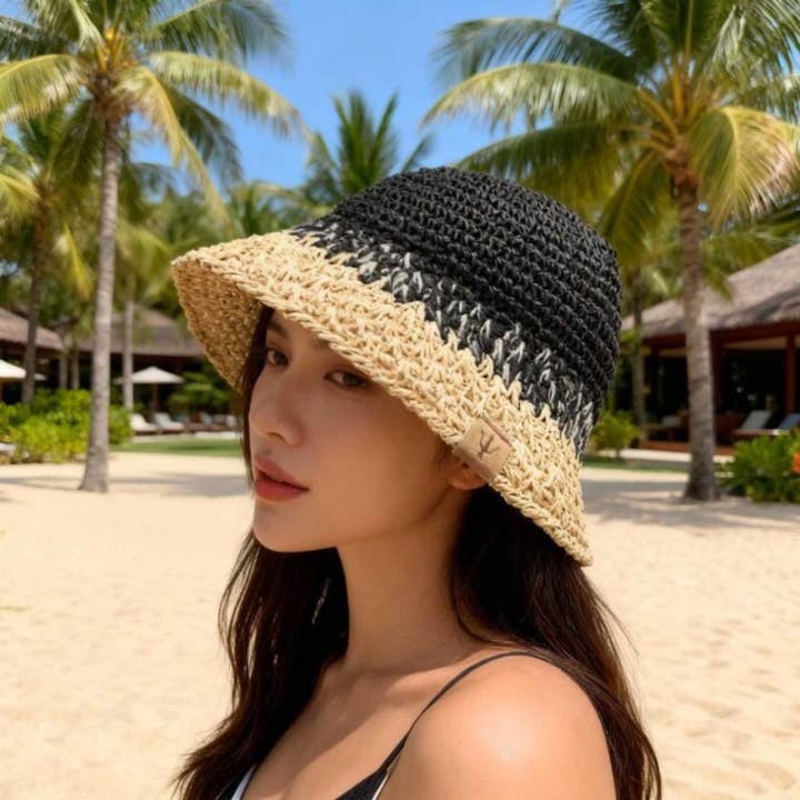 Cappello Estivo a Secchiello in Paglia Intrecciata a Mano per la vendita all'ingrosso da parte di Hatzzi