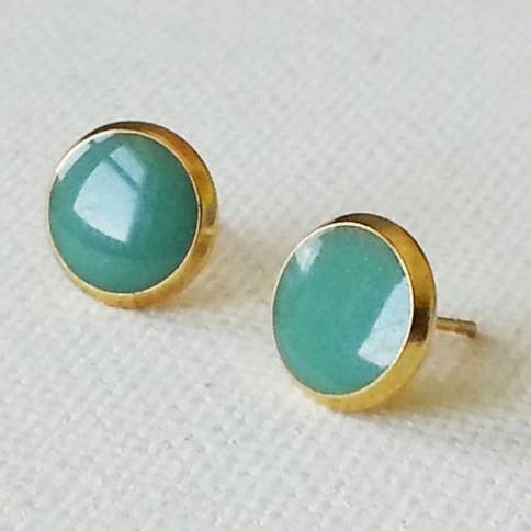 Grayed Jade Stud for wholesale by Holey Moley Accessories