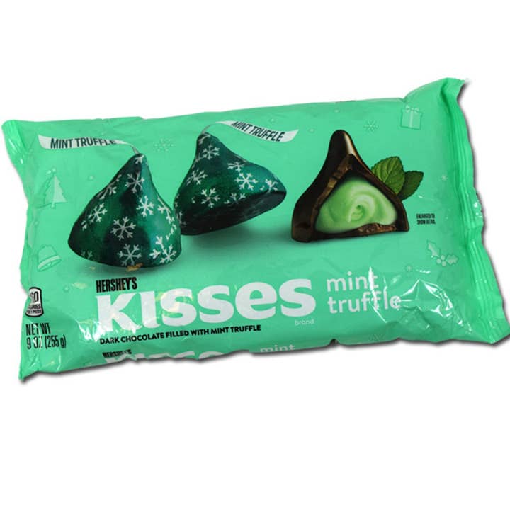 Bolsa de trufas Hershey's Kisses con chocolate negro y menta, 9 onzas, 6 unidades para venta al por mayor de I Got Your Candy